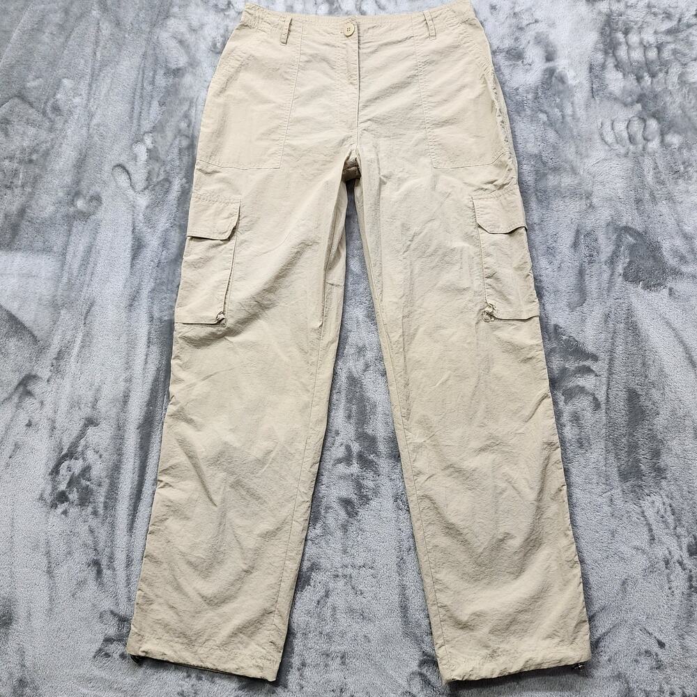 RDI Pants Womens M‎ Tan Pull On Cargo Straight Leg Drawcord Hem Hiking Outdoors